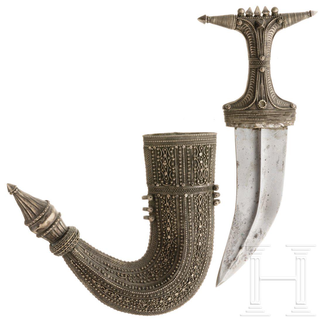 A silver-mounted Yemenite djambia, 20th century (1 of 2)