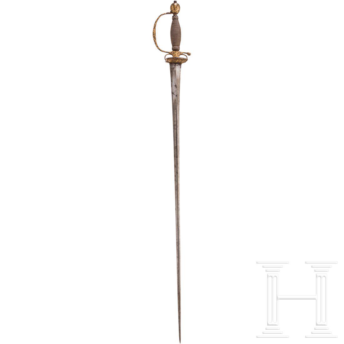 A French gold-damascened gallantry sword, circa 1740 (1 of 4)