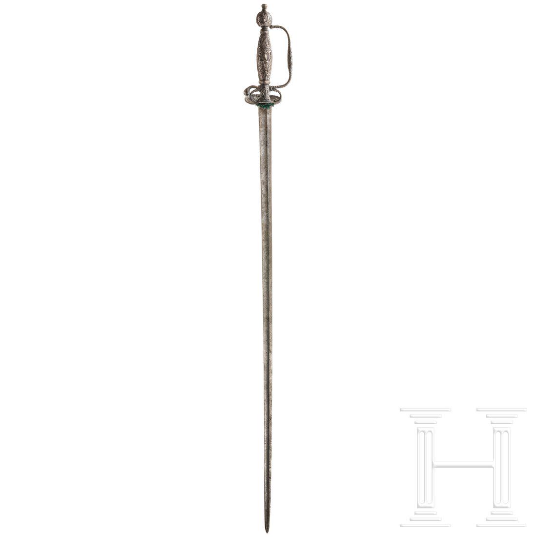 A German small sword with silver guard, mid-18th (1 of 3)