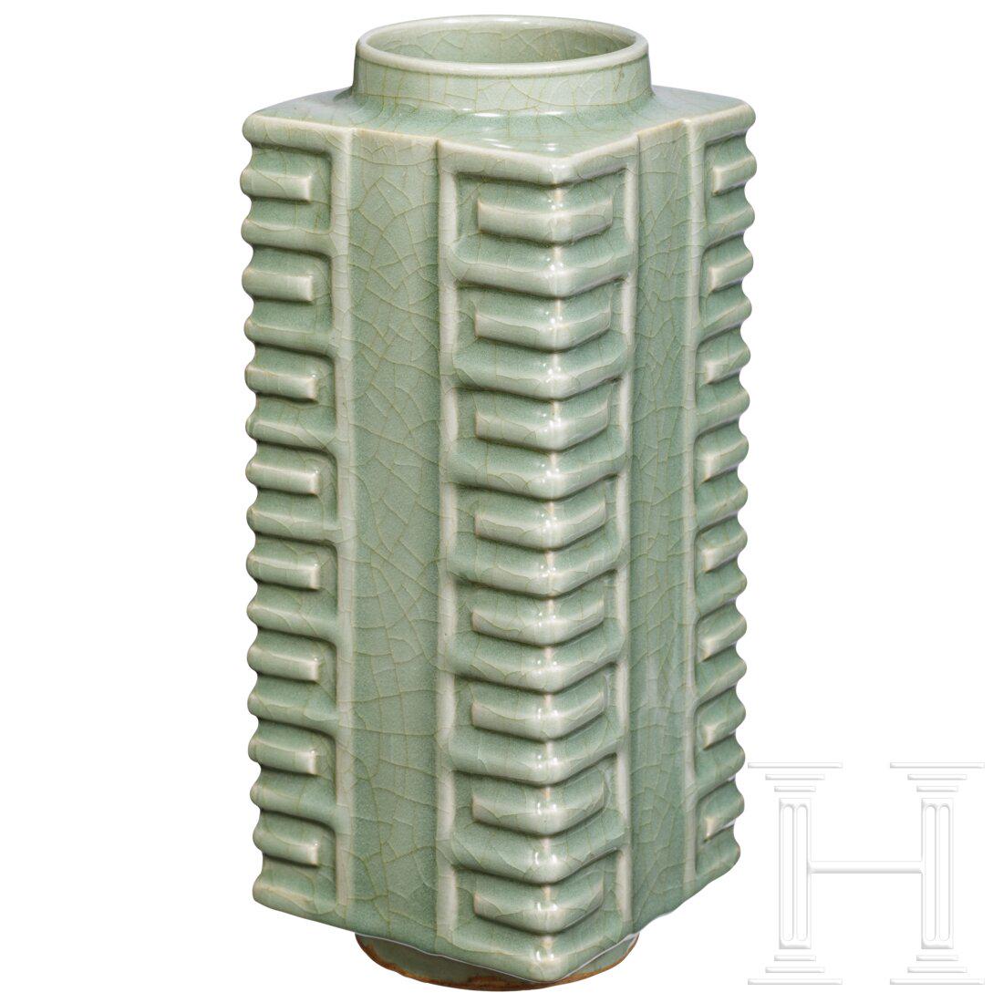 A Chinese Longquan celandon vase in kong form, southern (1 of 6)