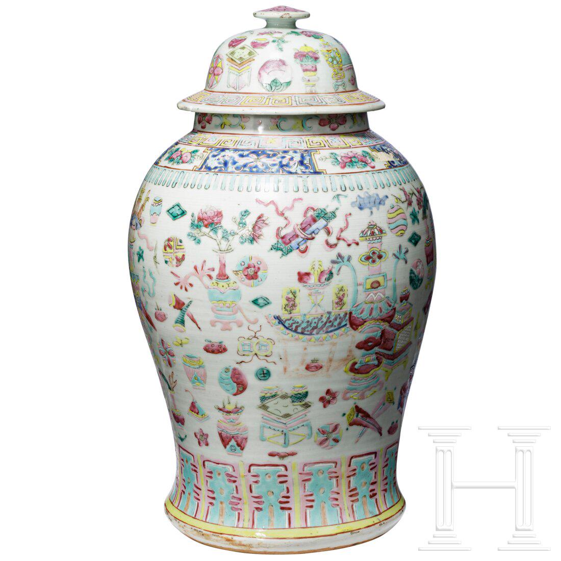 A large famille rose vase, late Qing Dynasty, 19th (1 of 6)