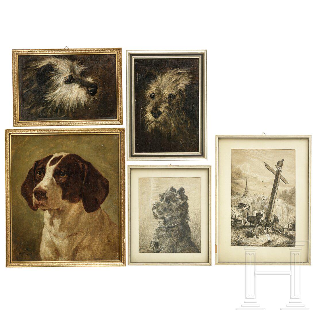 Five German depictions of dogs, 19th/20th century (1 of 11)