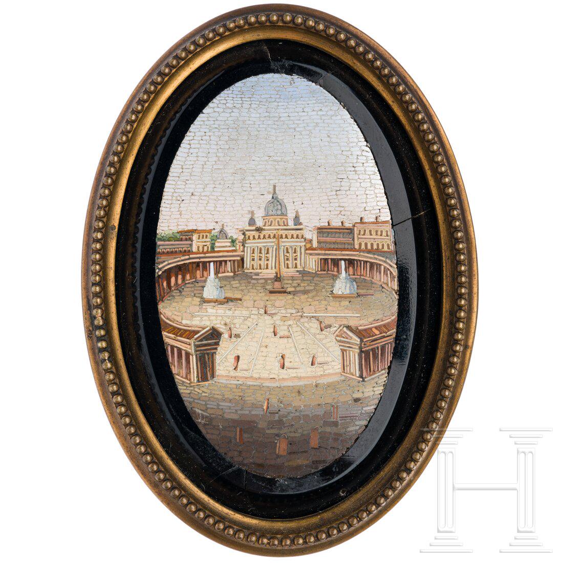 A lacquer-mosaic miniature from the private property of: A lacquer-mosaic miniature from the private property of empress Augusta VictoriaBrass mounting. Original label at the back lost. Dimensions 10.5 x 7.5 cm.Provenance: Aus dem persönlichen Besitz d