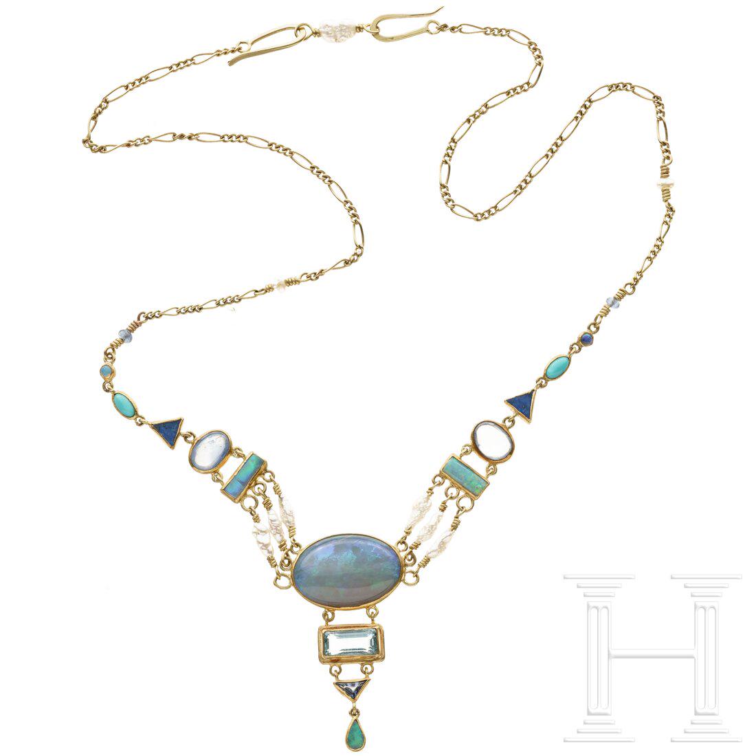 A gold and emerald necklace, Pforzheim, Bernhard Fö (1 of 3)