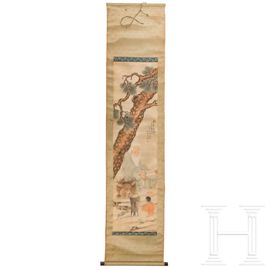 A Japanese kakemono, Meiji period (1 of 2)