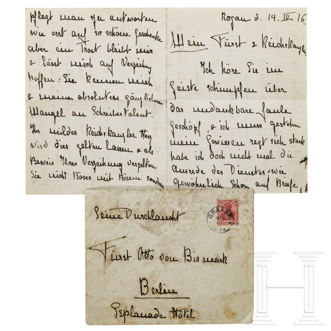 A letter from Countess Elisabeth Praschma to Prince (1 of 2)