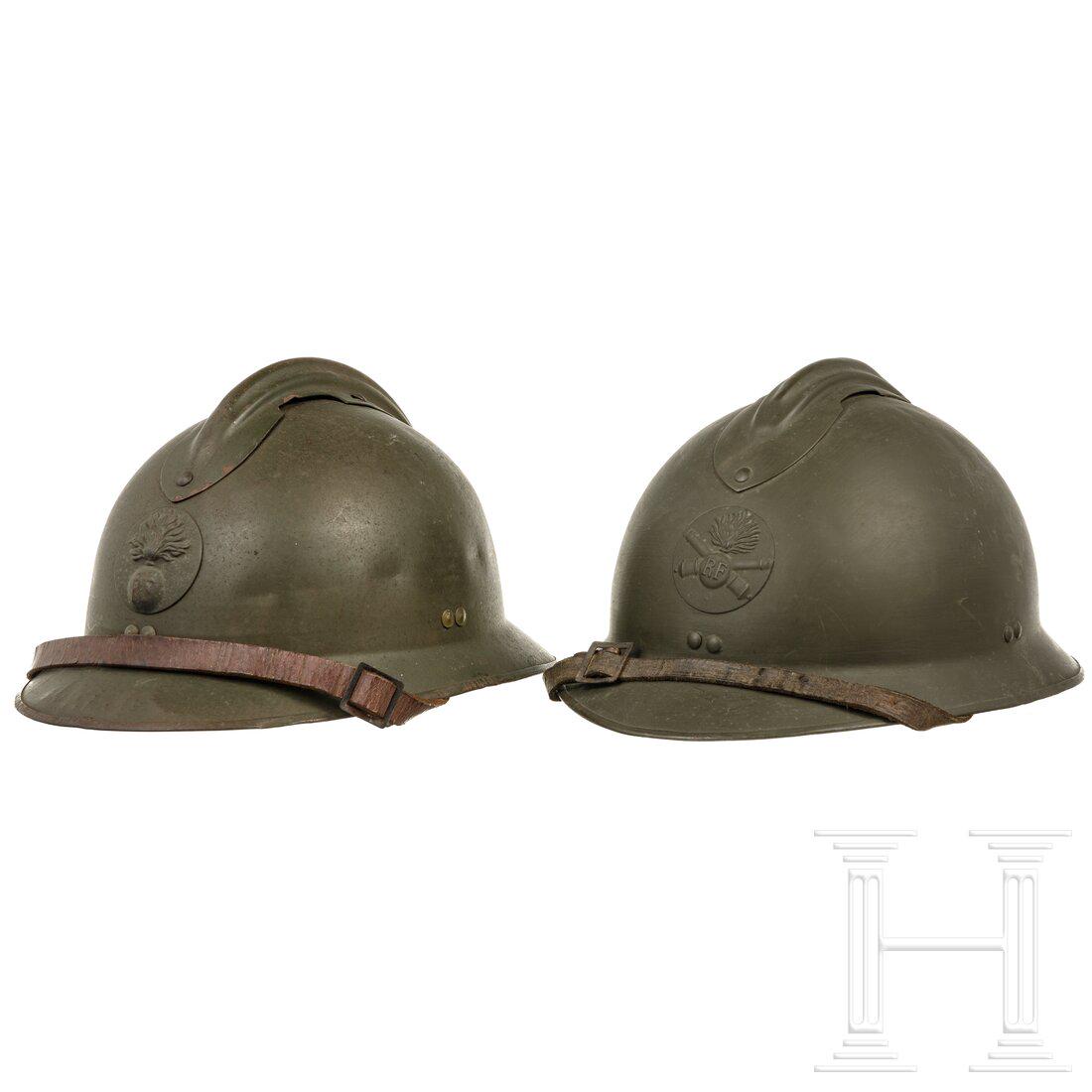 Two French steel helmets M 26 (Adrian), 1930s - 1940s (1 of 5)