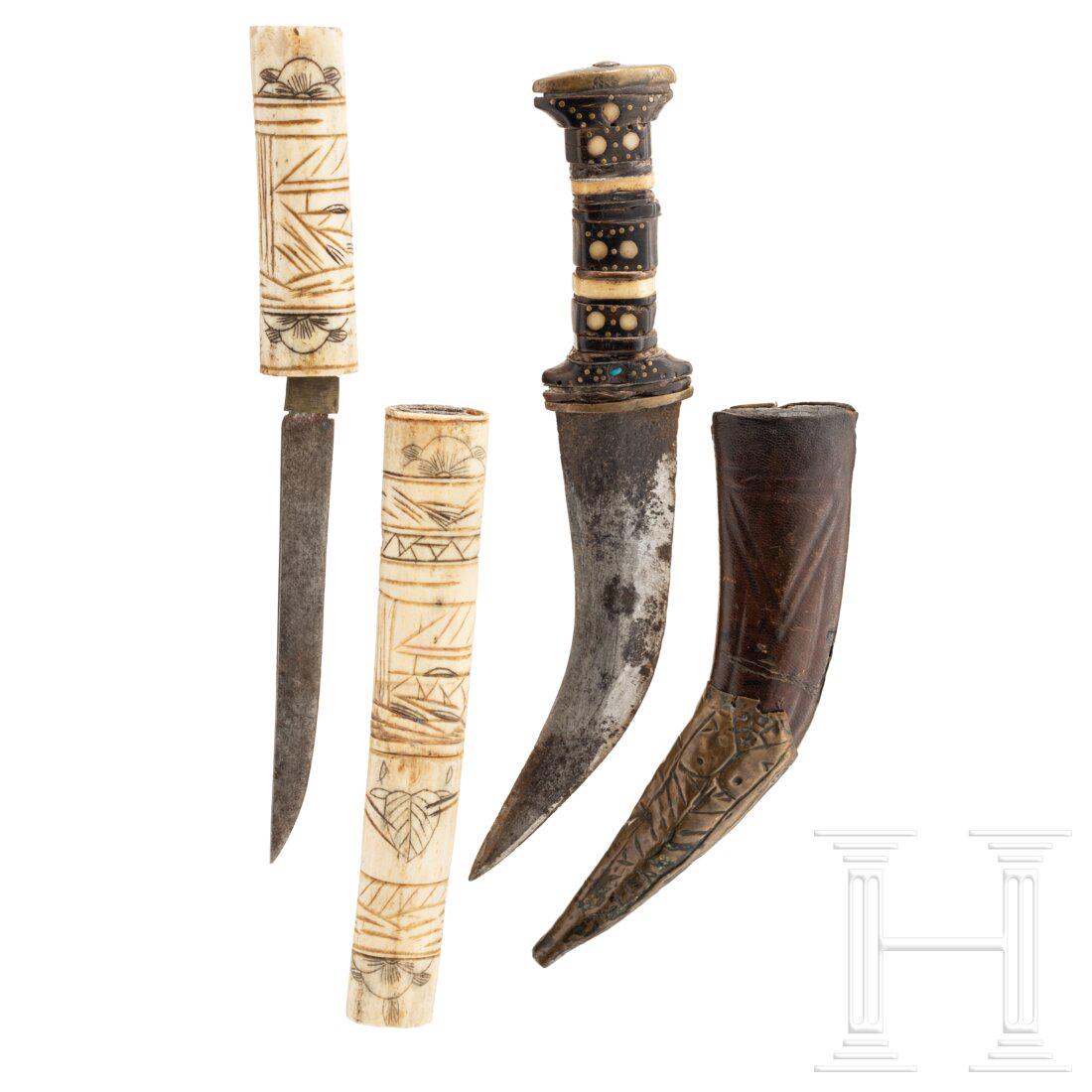 A Japanese knife and a Kurdish dagger, circa 1900 (1 of 3)