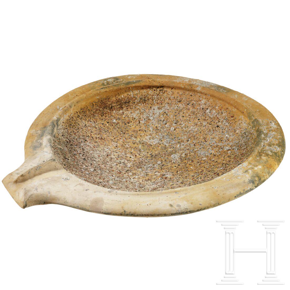 Roman clay mortar with a layer of quarz sand (mortarium), Roman, 1st - 4th century A.D. (1 of 5)