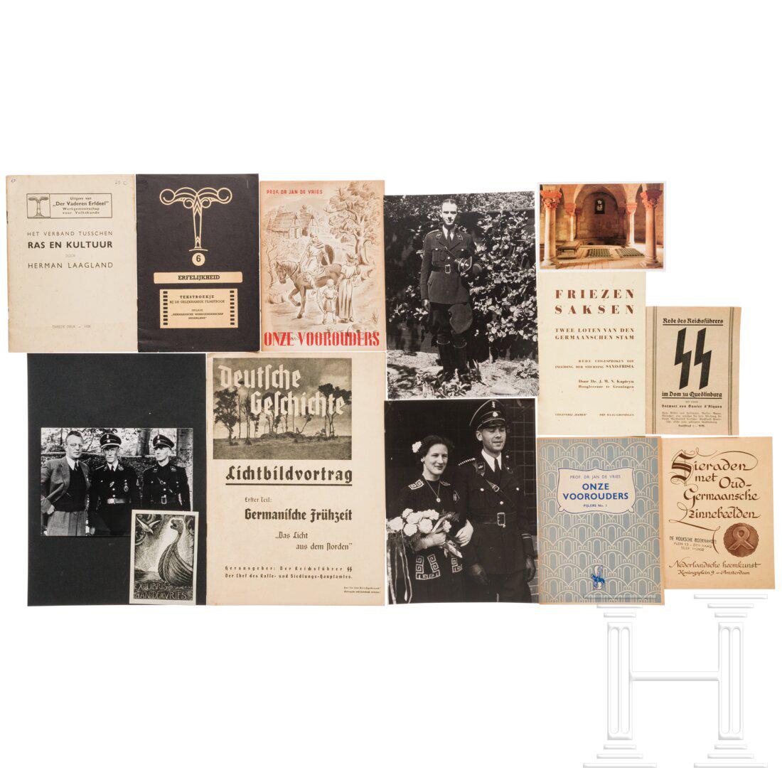 A group of documents and brochures on Prof. Jan de Vries, Germanic worship, ancestral inheritance (1 of 2)