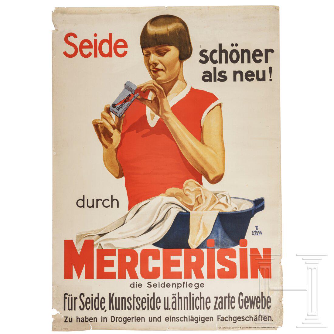 Willi Engelhardt - an advertising poster "Seide schöner als neu durch Merceresin Seidenpflege" (1 of 4)