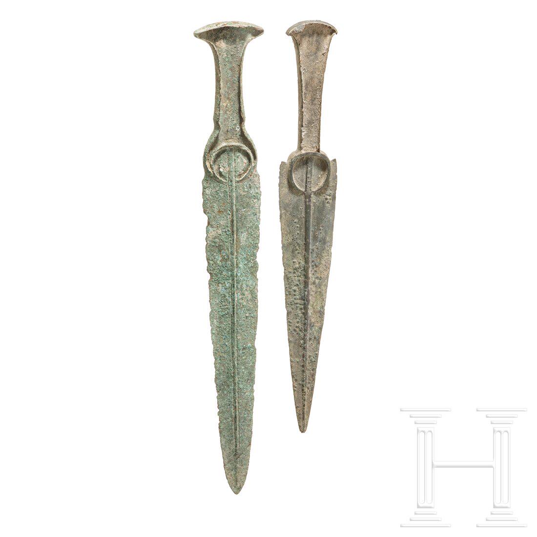 Two bronze daggers, Luristan, 12th/11th century B.C. (1 of 2)
