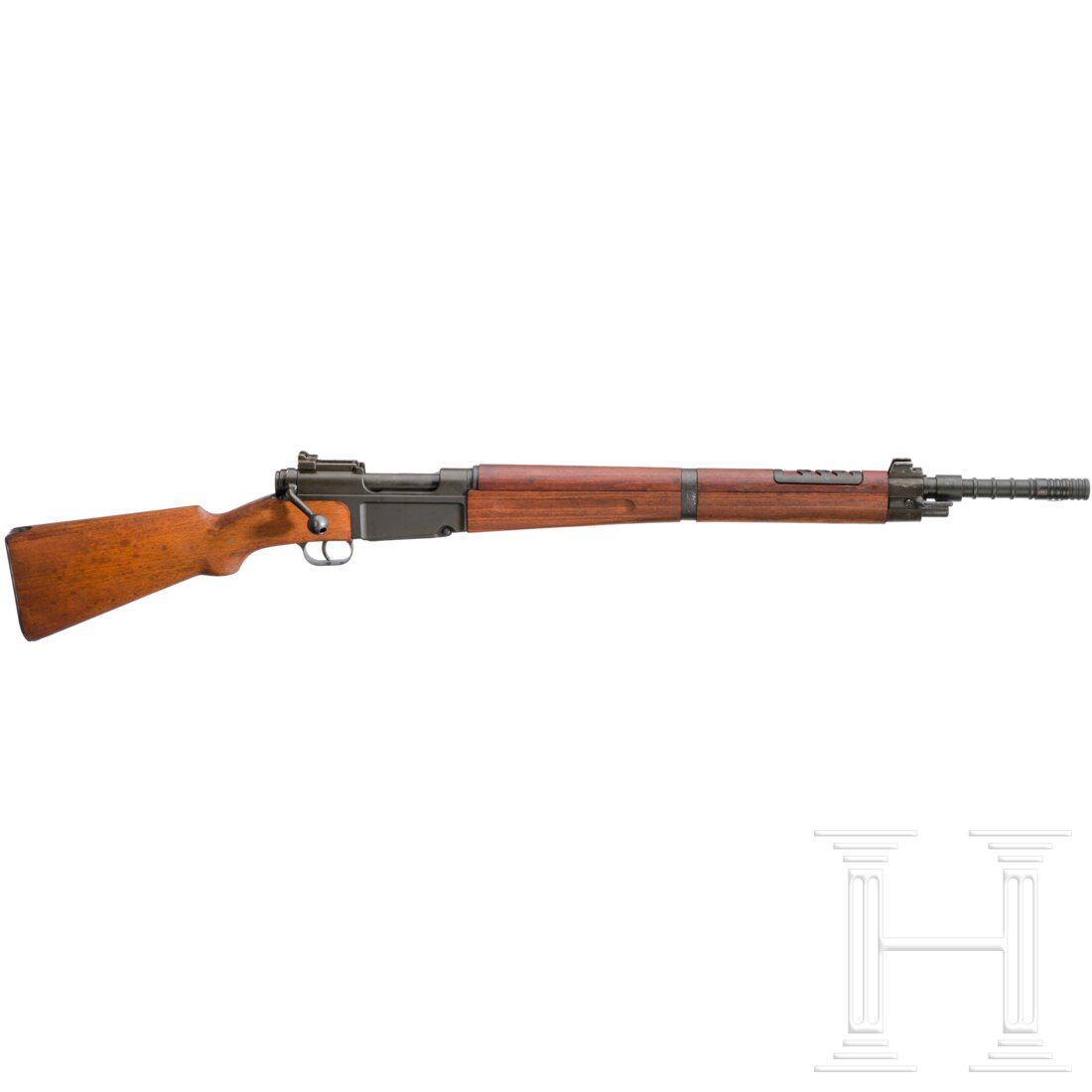 Granatgewehr MAS Mod. 36-51: Granatgewehr MAS Mod. 36-51Cal. 7,5x54MAS, SN. F75336, Schaft nicht nummerngleich. Lauf minimal rau. FÃ¼nfschÃ¼ssig. Dt. Beschuss. Granatvisier und 22 mm NATO-Granatadapter. VollstÃ¤ndige, origi