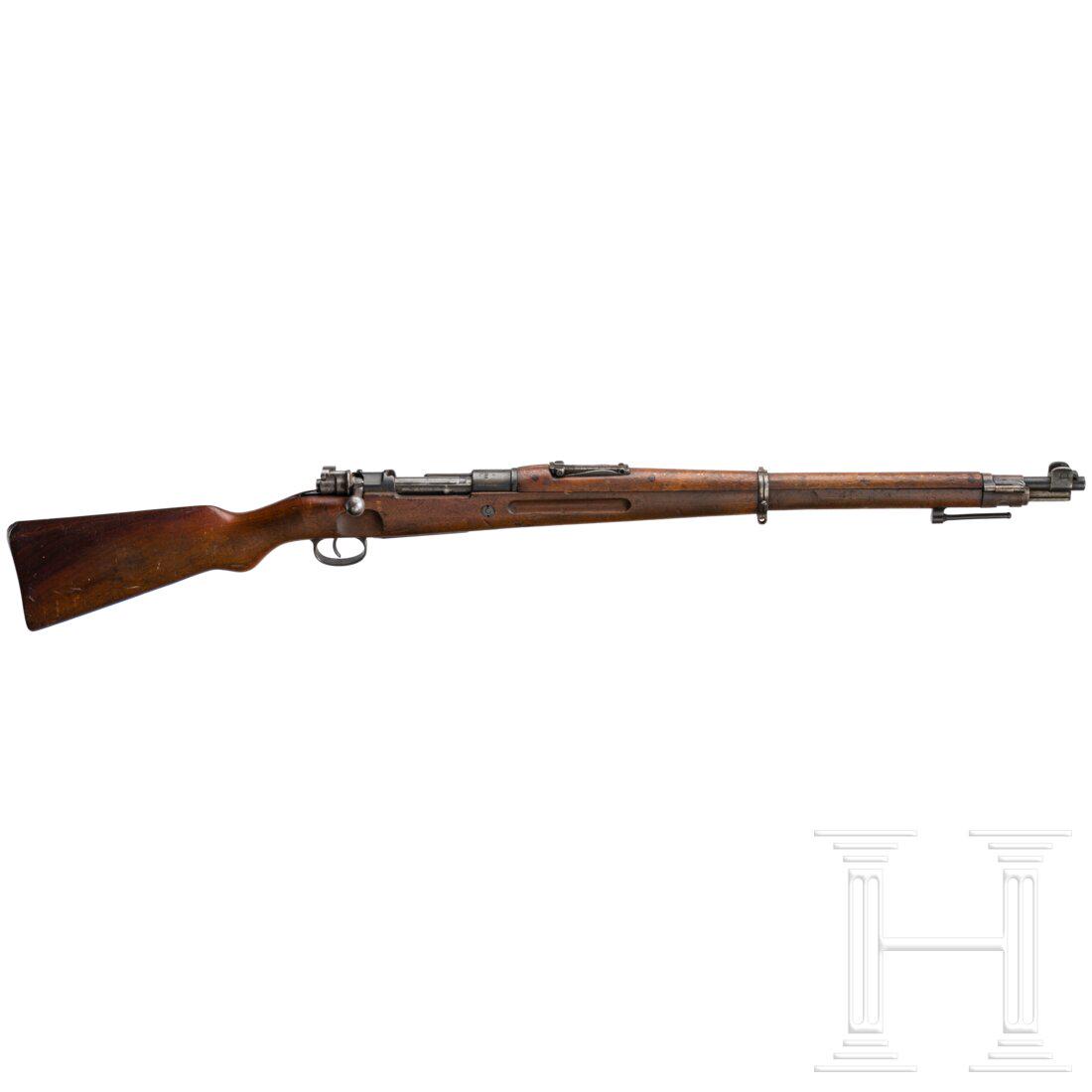 Karabiner Mod. 98 AZ: Karabiner Mod. 98 AZCal. 8x57JS, SN. 101296, Verschluss, LaufbÃ¤nder und Bajonetthalter nicht nummerngleich. Blanker Lauf. FÃ¼nfschÃ¼ssig. Deutscher Beschuss. Visierschieber blockiert. HÃ¼lsen