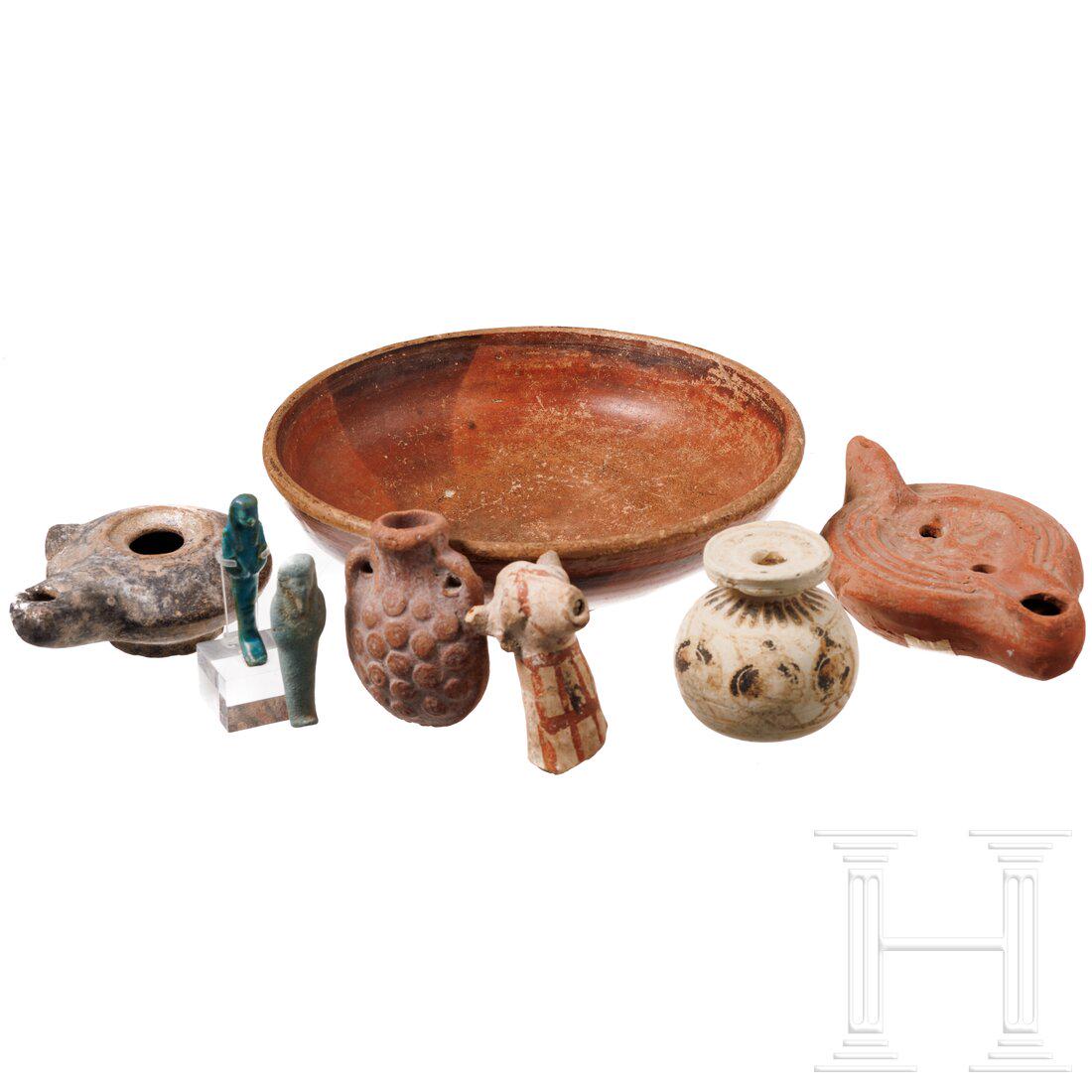 Six ancient ceramics and two Egyptian faiences (1 of 5)
