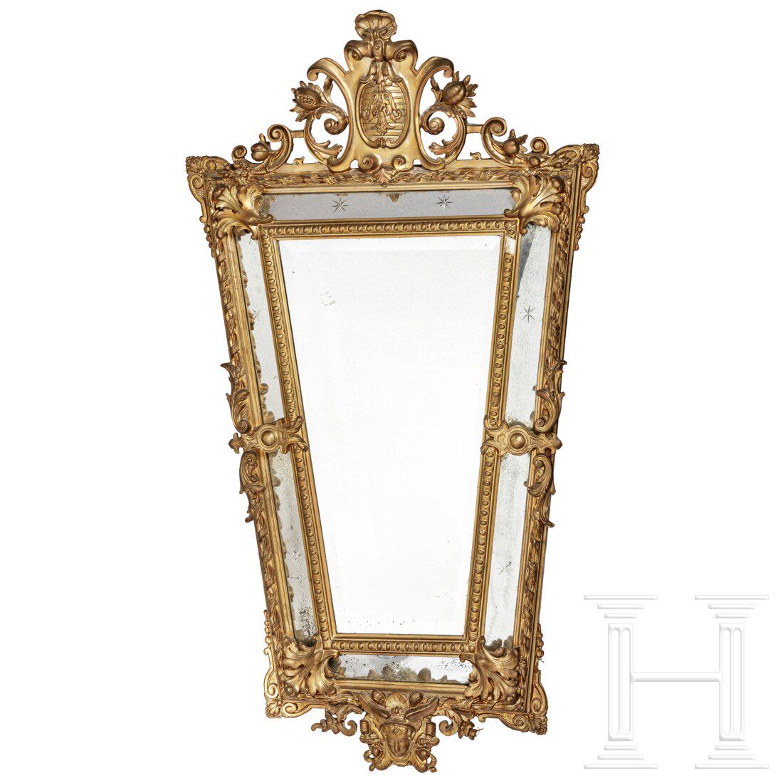 A large baroque mirror, 18th century (1 of 4)