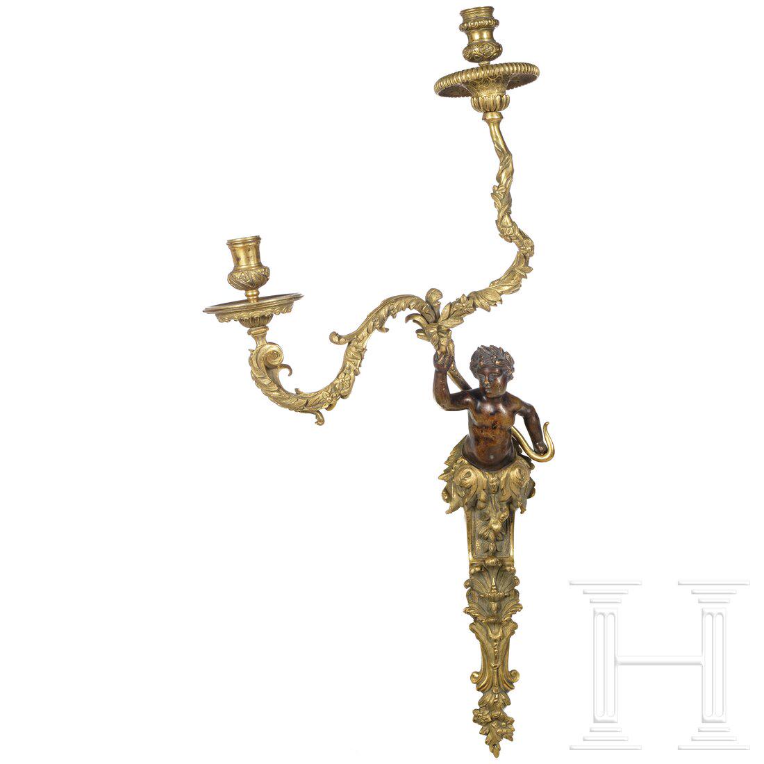 A French two-light ormolu sconce, 19th century (1 of 5)