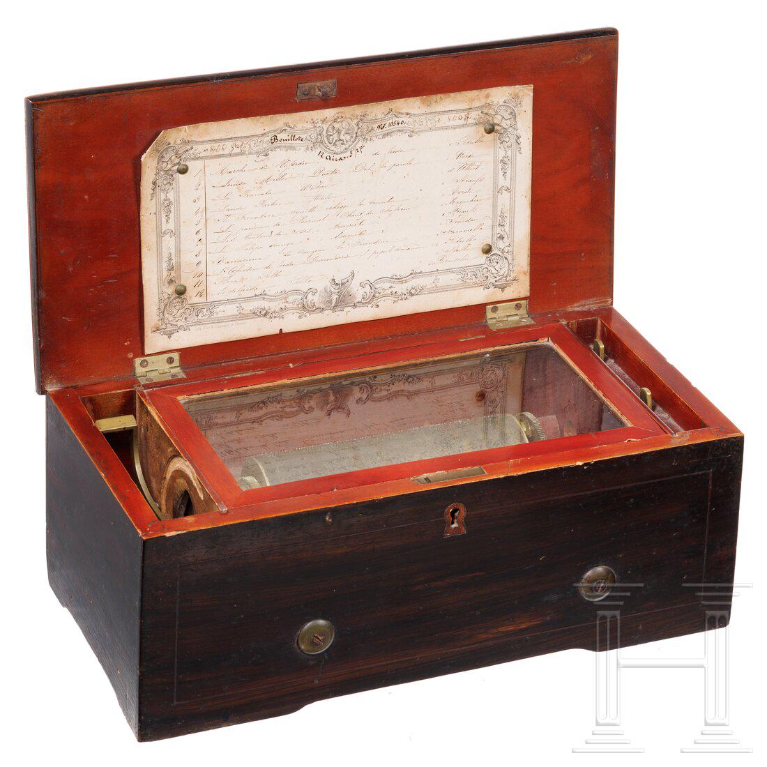 A large Swiss cylinder music box with twelve melodies, 2nd half of the 20th century (1 of 4)