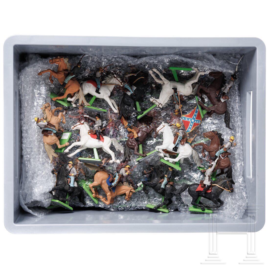 Approx. 150 Britains Deetail soldiers 1971, cowboys and Native Americans, US southern and northern (1 of 10)