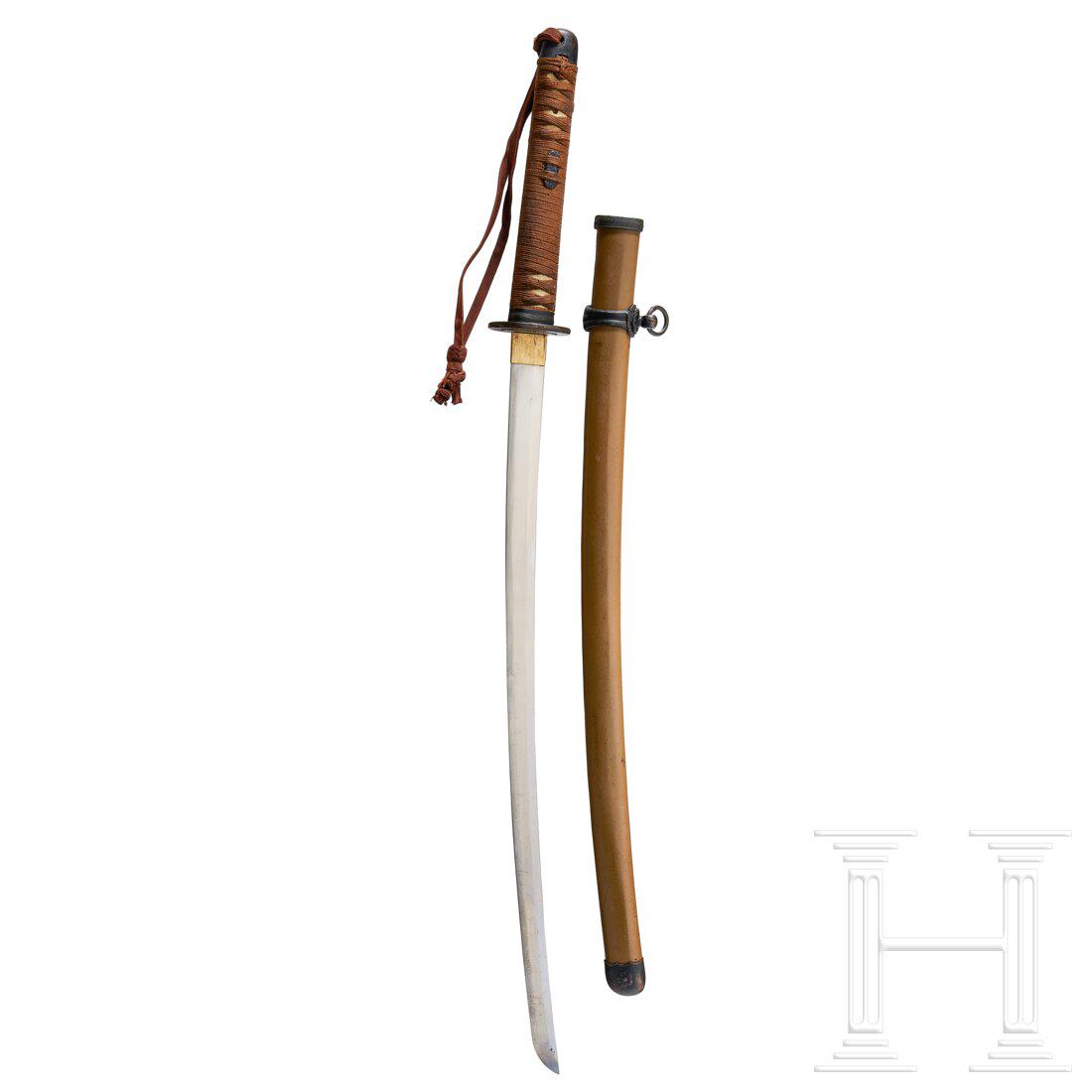 A Type 3 Late war Army Officerâ€™s Sword: A Type 3 Late war Army Officerâ€™s Sword The blade is the normal machine-made type with etched straight temper. The handle is attached with one metal screw and one wooden peg, the screw is partly