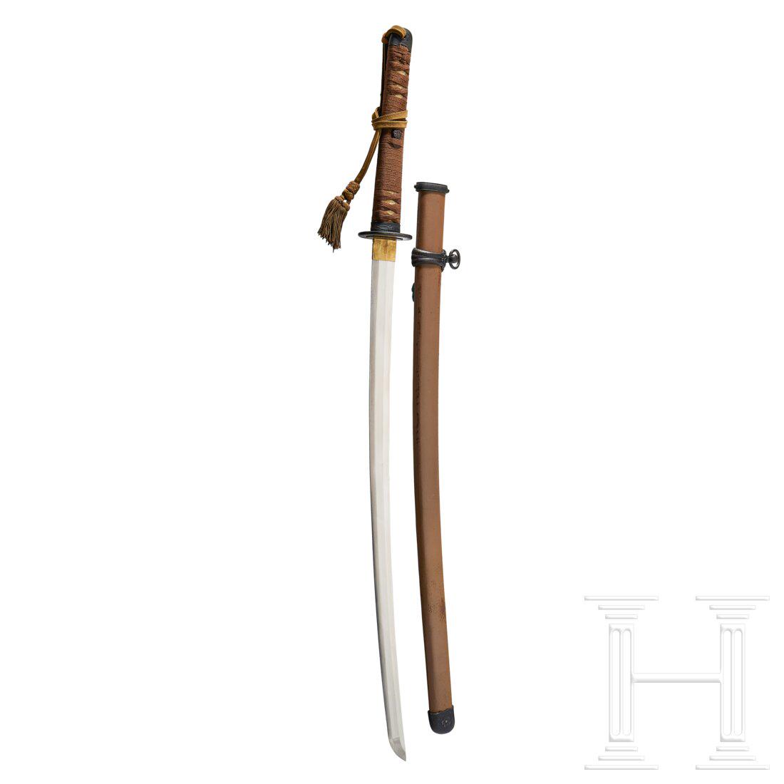 A Type 3 Late War Army Officerâ€™s Sword: A Type 3 Late War Army Officerâ€™s SwordMachine made blade with etched straight temper. The handle is attached with two wooden pegs, and not easy to remove without damaging the handle. Overall, v