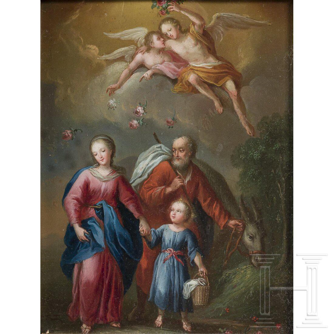 The Holy Family on copper plate, Italian, circa 1900 (1 of 4)