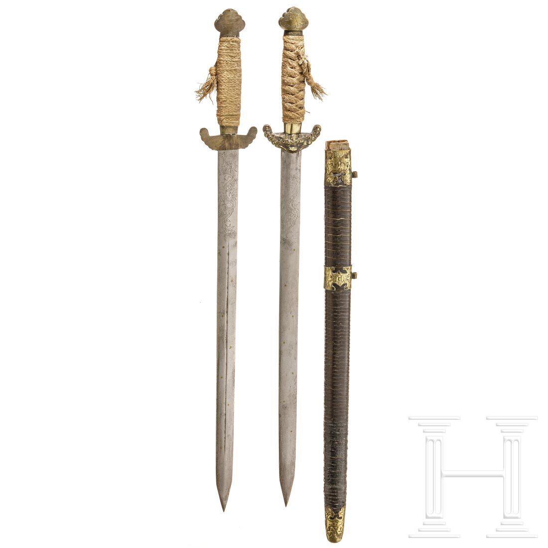 A Chinese double sword, circa 1900 (1 of 4)