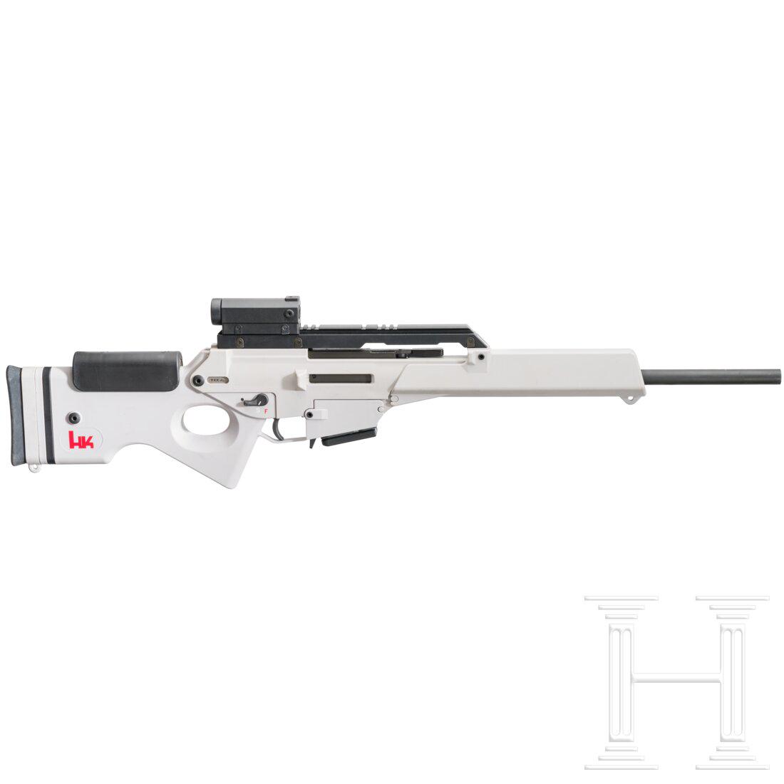 Heckler & Koch SL 8 with scope: Heckler & Koch SL 8 with scopeCal. .223Rem, SN. 48-002353, blanker, frei schwingender hartverchromter Lauf, LÃ¤nge 510 mm. ZehnschÃ¼ssig. Dt. Beschuss. Zentraler Ladehebel fÃ¼r Rechts- und Links
