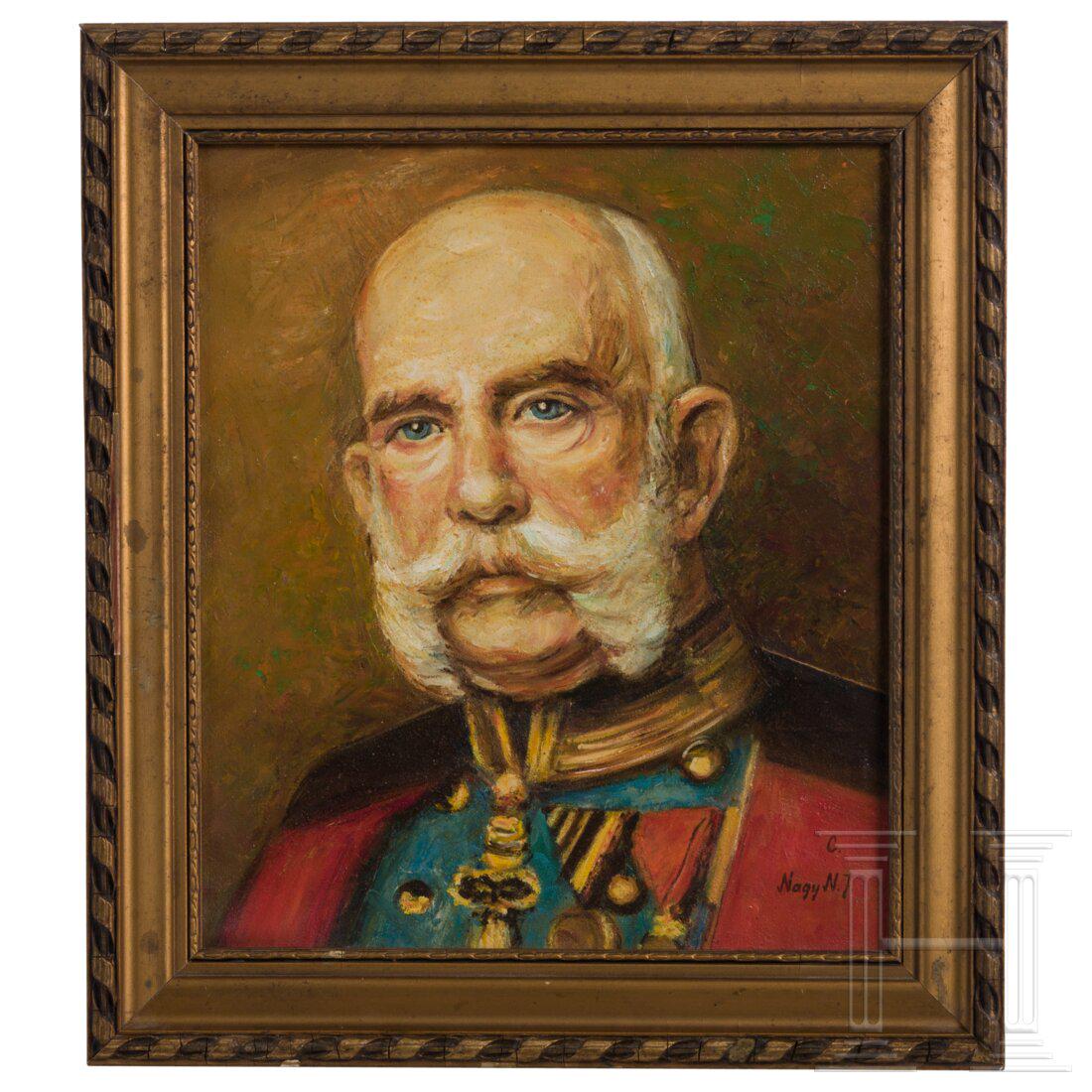 Emperor Franz Joseph I - a portrait painting, 20th century (1 of 3)