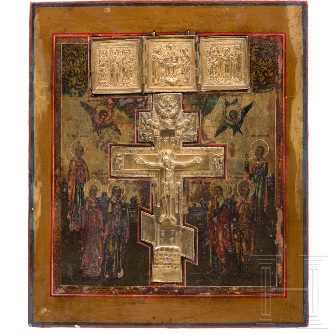 A Russian staurothek icon, 19th century (1 of 4)