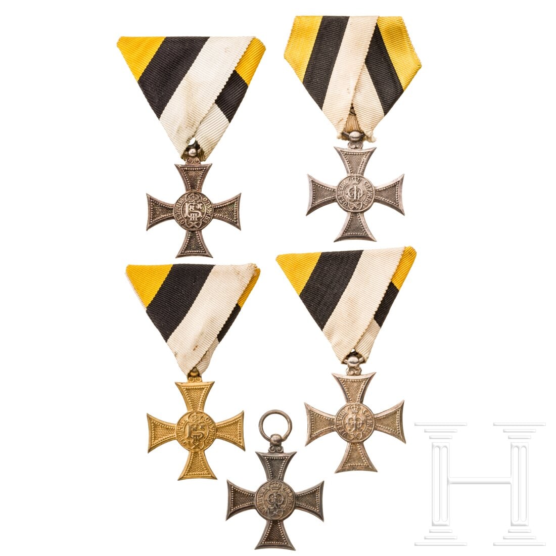 Three Service Crosses type Ferdinand I and two type Boris III (1 of 2)