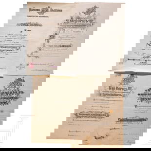 Ten certificates for Bulgarian awards, 1914 - 1943: Ten certificates for Bulgarian awards, 1914 - 1943Zwei Urkunden für St.-Alexander-Orden, datiert 1943. Eine für Zivilverdienstorden, datiert 1920. Eine für Verdienstorden, datiert 1920. Dazu