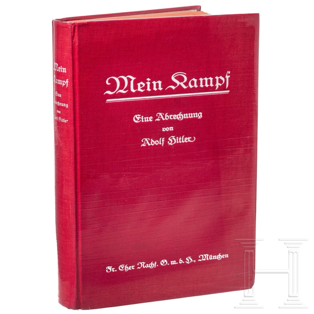 "Mein Kampf", first edition: "Mein Kampf", first editionRoter Leineneinband mit weißer Aufschrift, roter Kopfschnitt. Franz Eher Nachf., München 1926, 391 S. mit Plakatanhang.Condition: II