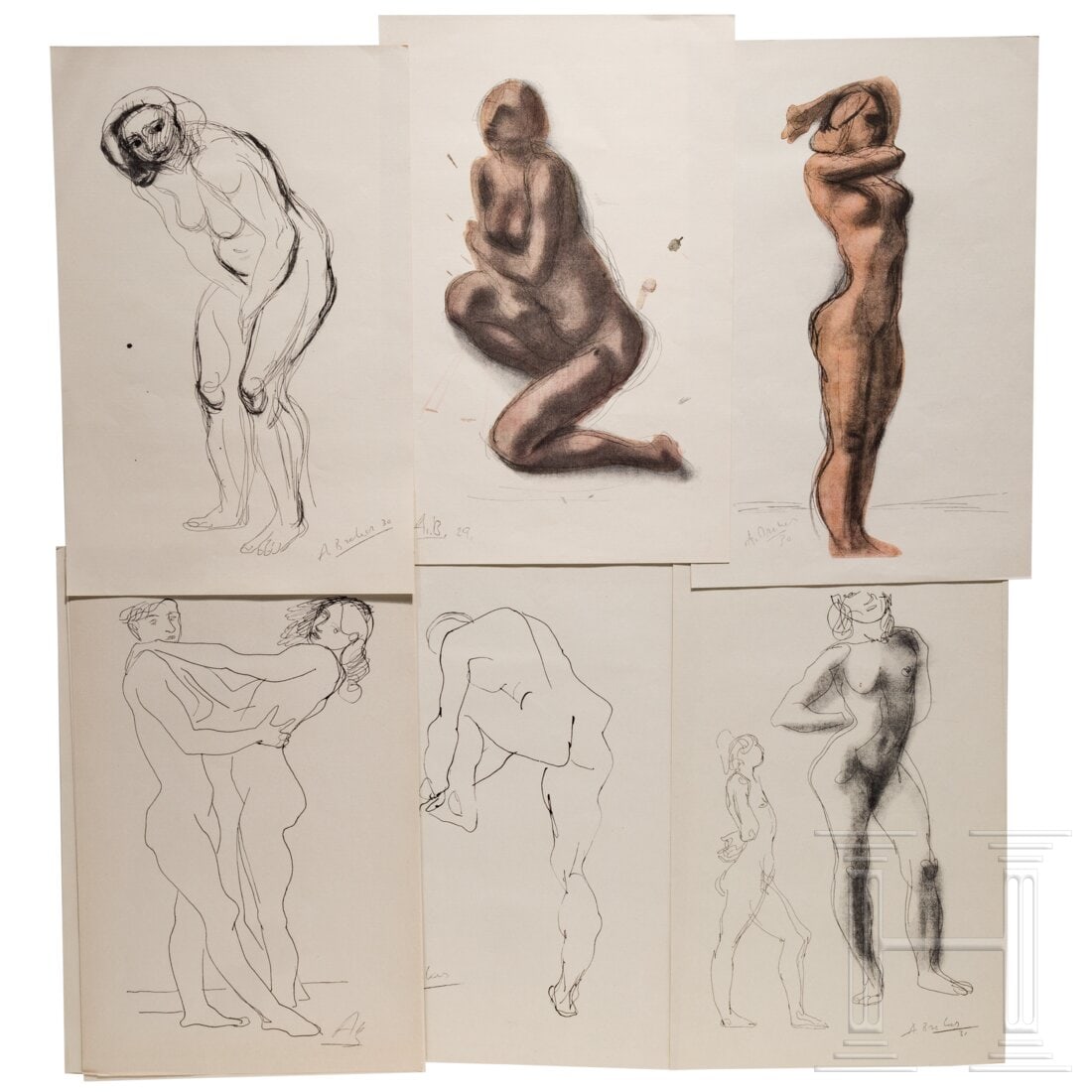 Arno Breker - eleven lithographs on paper: Arno Breker - eleven lithographs on paperArno Breker, 70er Jahre, elf Lithographien auf Papier, in Druck signiert "A. Breker", teilweise datiert, Maße je ca. 48 x 31 cm. Leichte Lagerspuren, sonst se