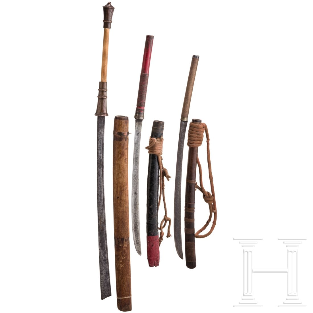 Three Burmese dha, circa 1900 (1 of 4)