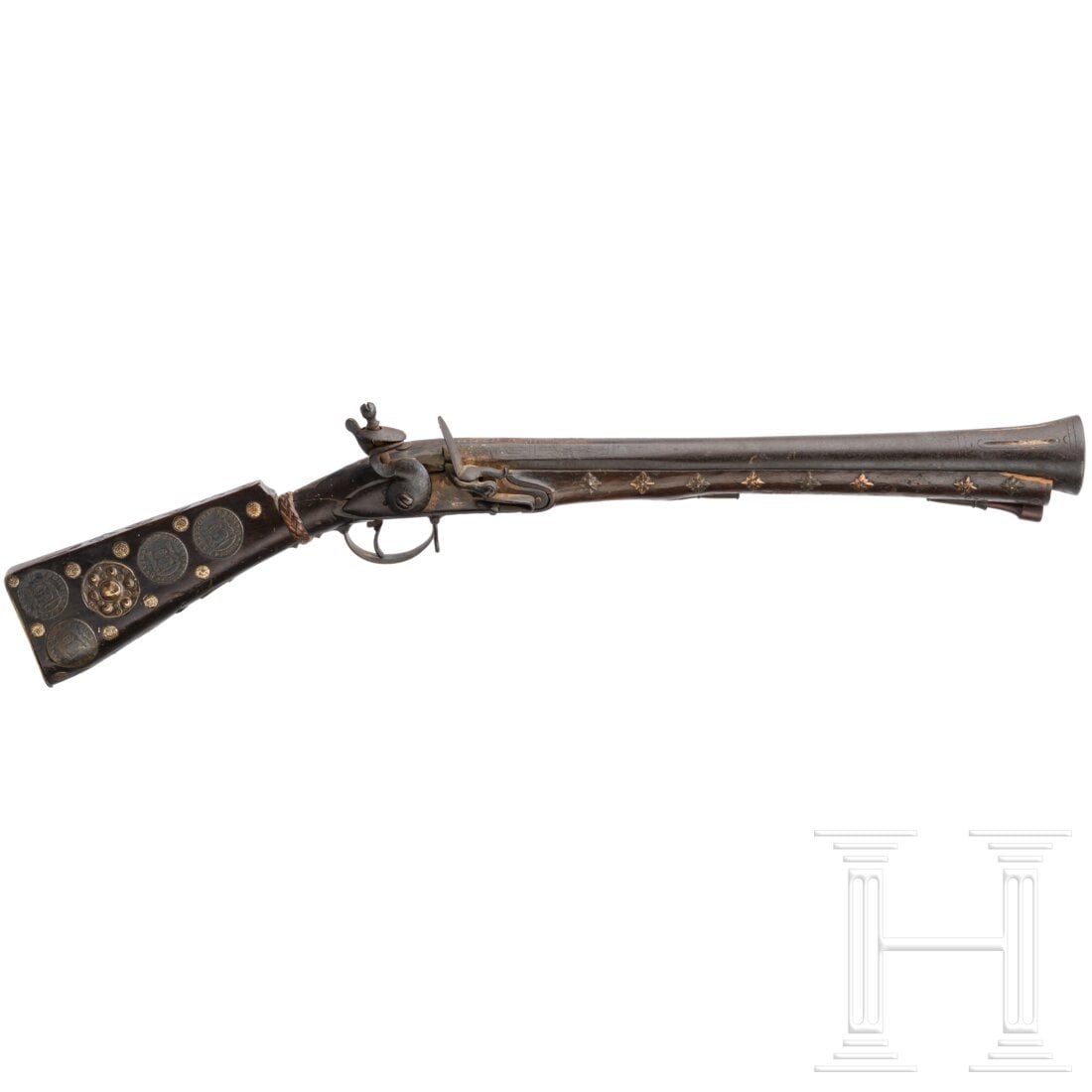A colonial/East Asian flintlock blunderbuss, late 18th century (1 of 2)
