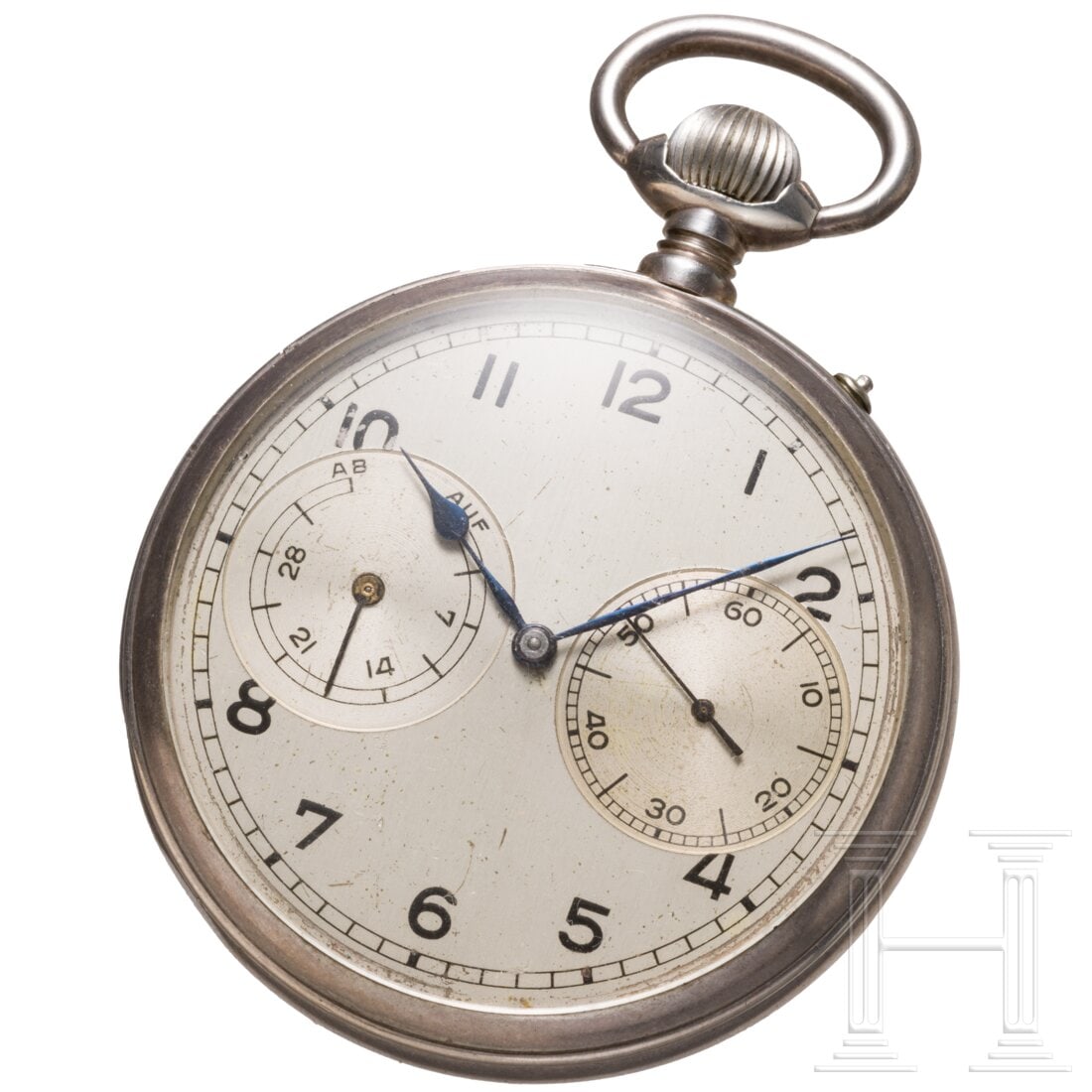 A Kriegsmarine observer watch "B-Uhr" made by Lange & Söhne, Glashütte: A Kriegsmarine observer watch "B-Uhr" made by Lange & Söhne, GlashütteDas Werk gefertigt bei A. Lange & Söhne, Glashütte, vergoldet (Werksnummer "204204") im Handaufzugskaliber 48 mit 2/3-Platine.