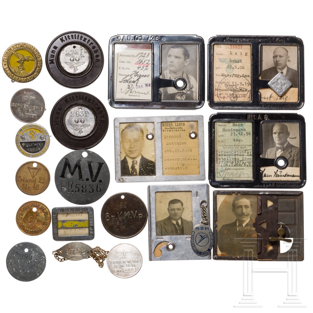 A small collection of ID cards and marks (1 of 3)