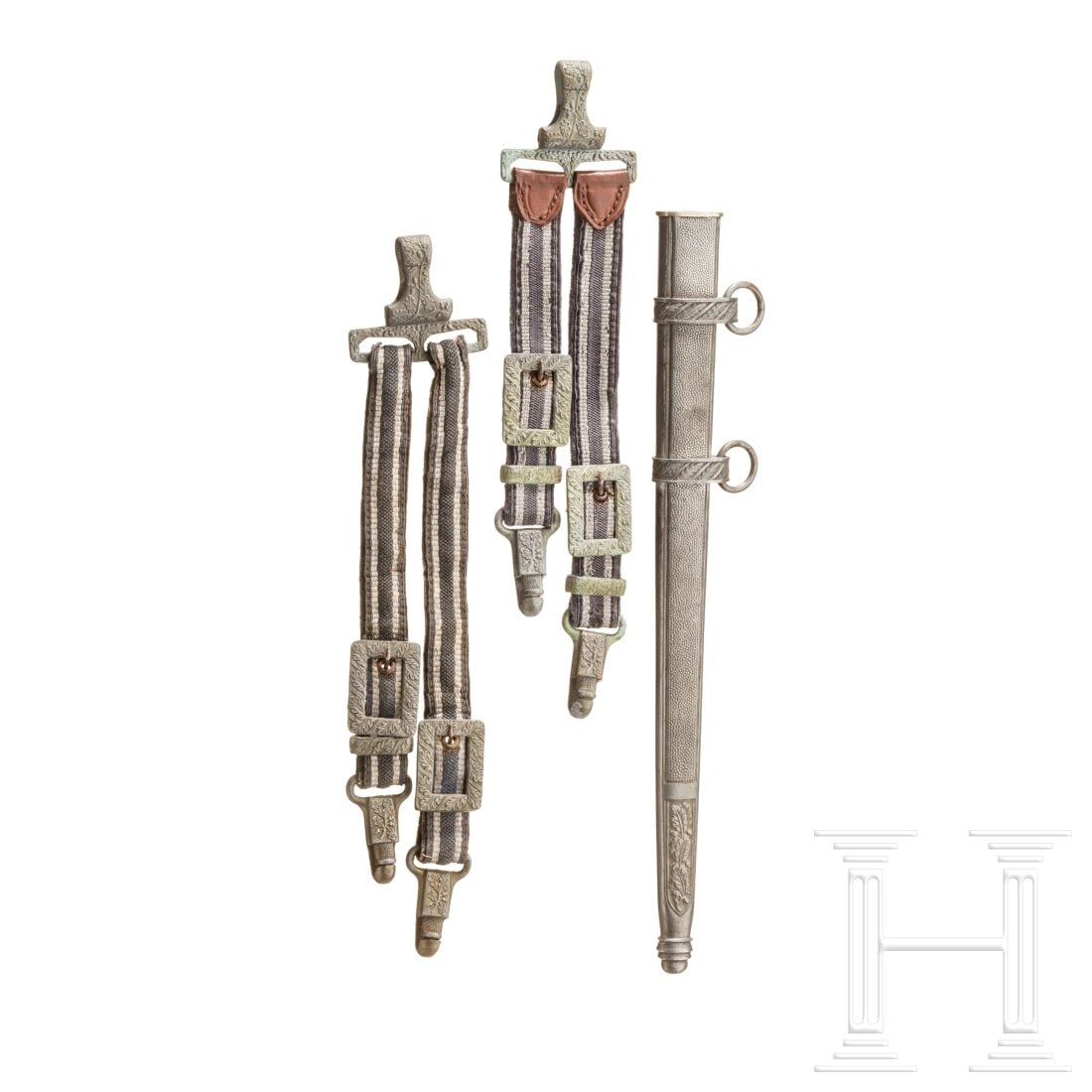 Two deluxe hangers and a scabbard to the M 37 Luftwaffe officer's dagger (1 of 3)