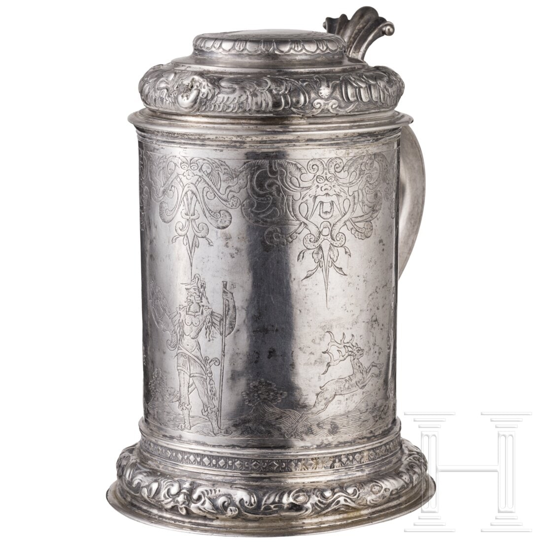 A large North German silver tankard with cover, circa 1700 (1 of 8)