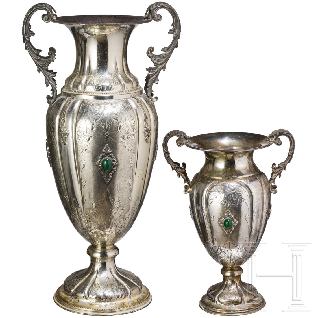 Two large Italian silver vases, 20th century (1 of 8)