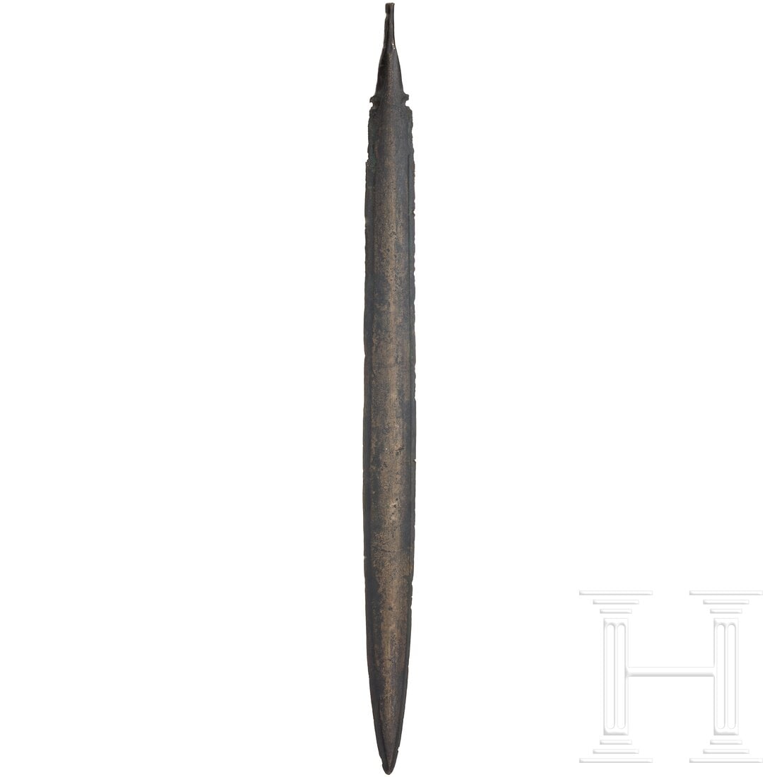 A Western European hilt sword made of bronze, Urnfield Culture (Hallstatt A period), 11th - 10th: A Western European hilt sword made of bronze, Urnfield Culture (Hallstatt A period), 11th - 10th century B.C.The grip tang sword in typical Western European design. The tang is blunt at the top, exten