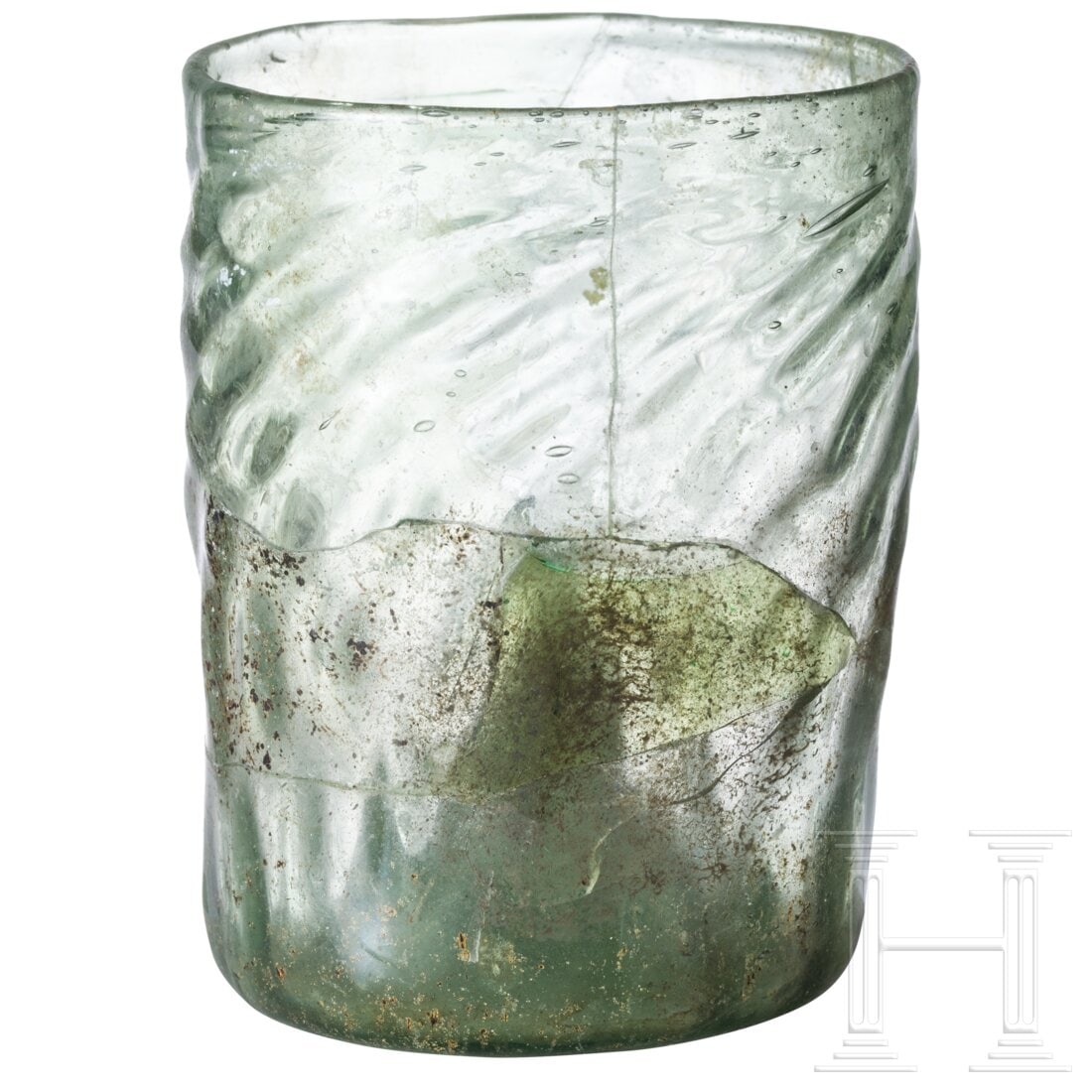 A German ribbed glass beaker, circa 1500 (1 of 7)