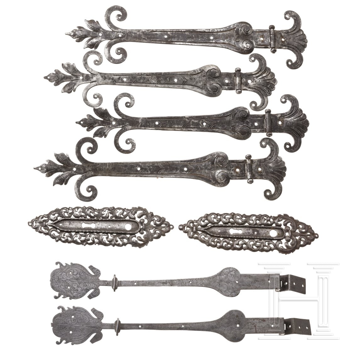 Eight German iron fittings, 18th century (1 of 7)
