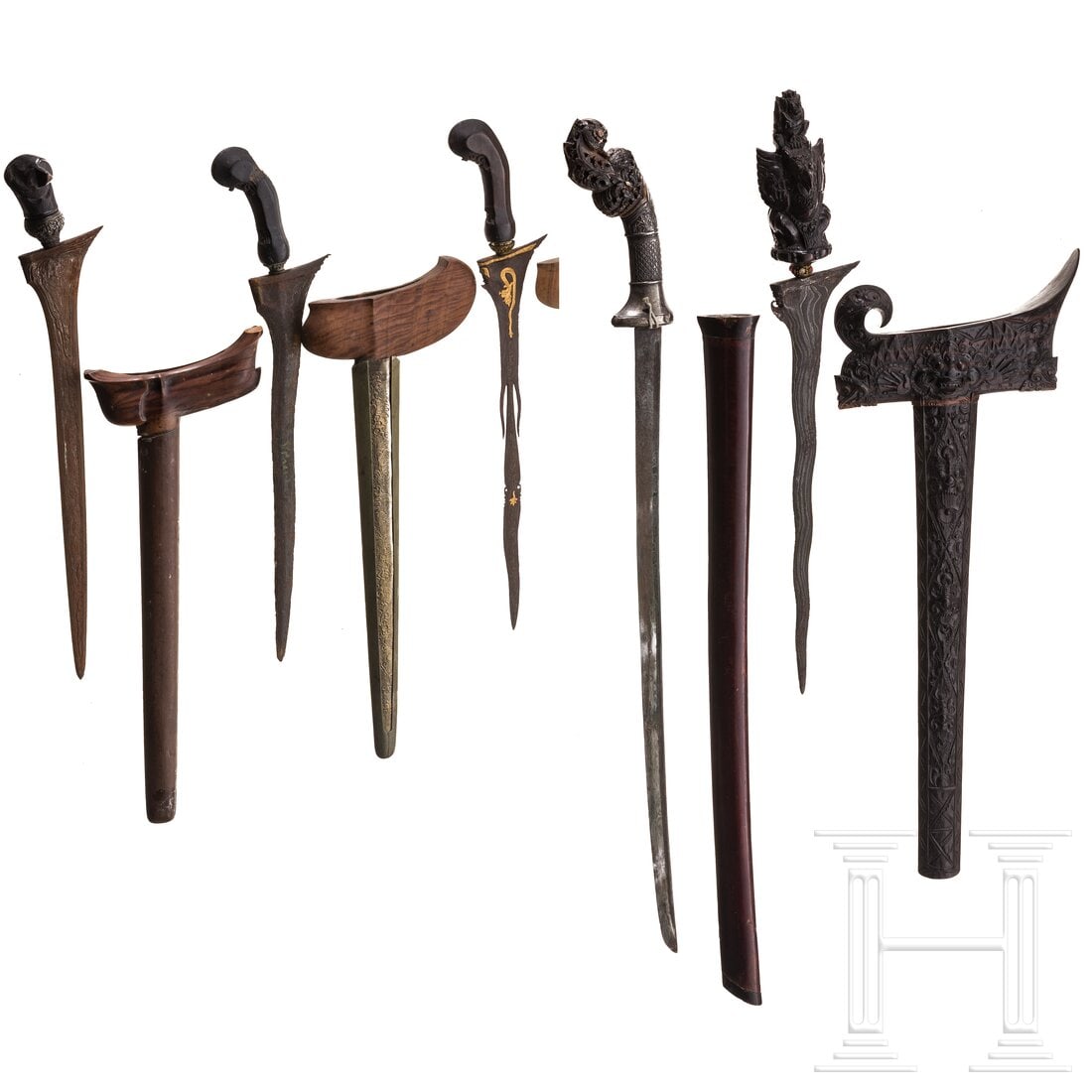 Four Indonesian kerises and a barong, 19th/20th century (1 of 6)