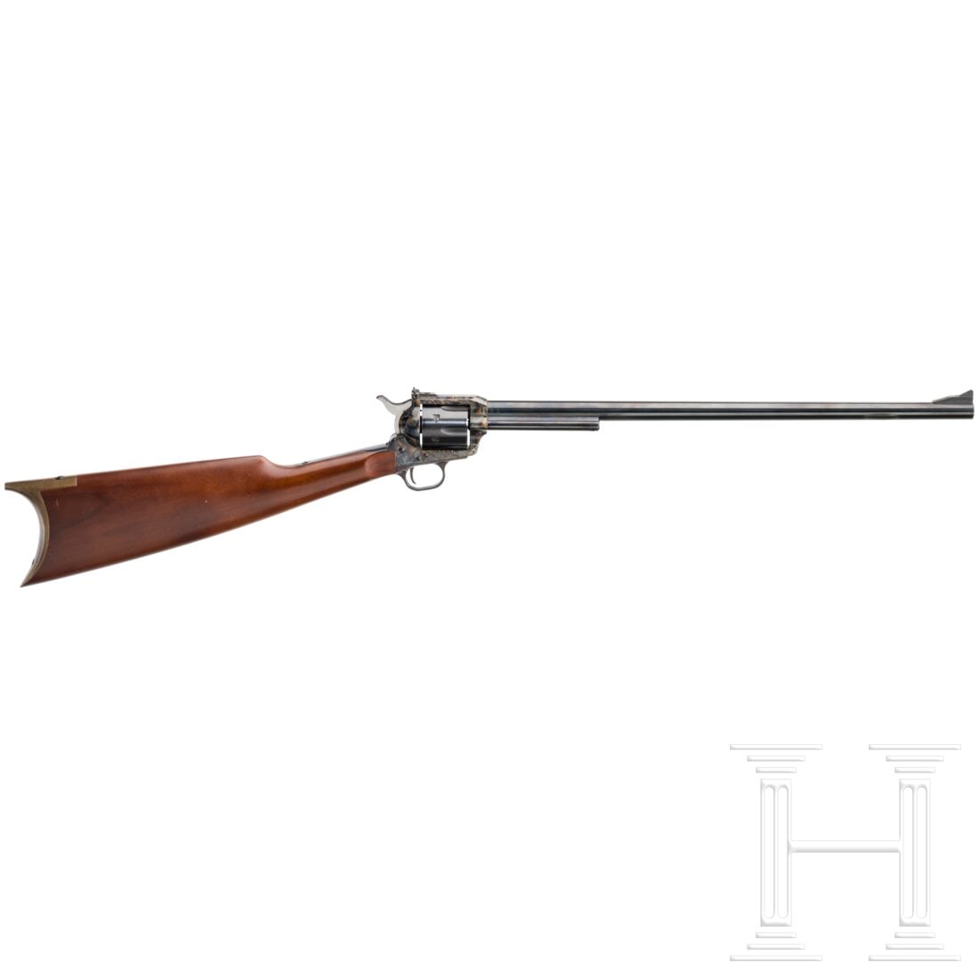 Uberti American Match Carbine: Uberti American Match CarbineCal. .357Mag, SN. 229, nicht nummerngleich. Blanker Lauf, Länge 46 cm. Sechsschüssig. It. Beschuss. Standardbeschriftung. Mikrovisier. Vollständige, originale Brünieru