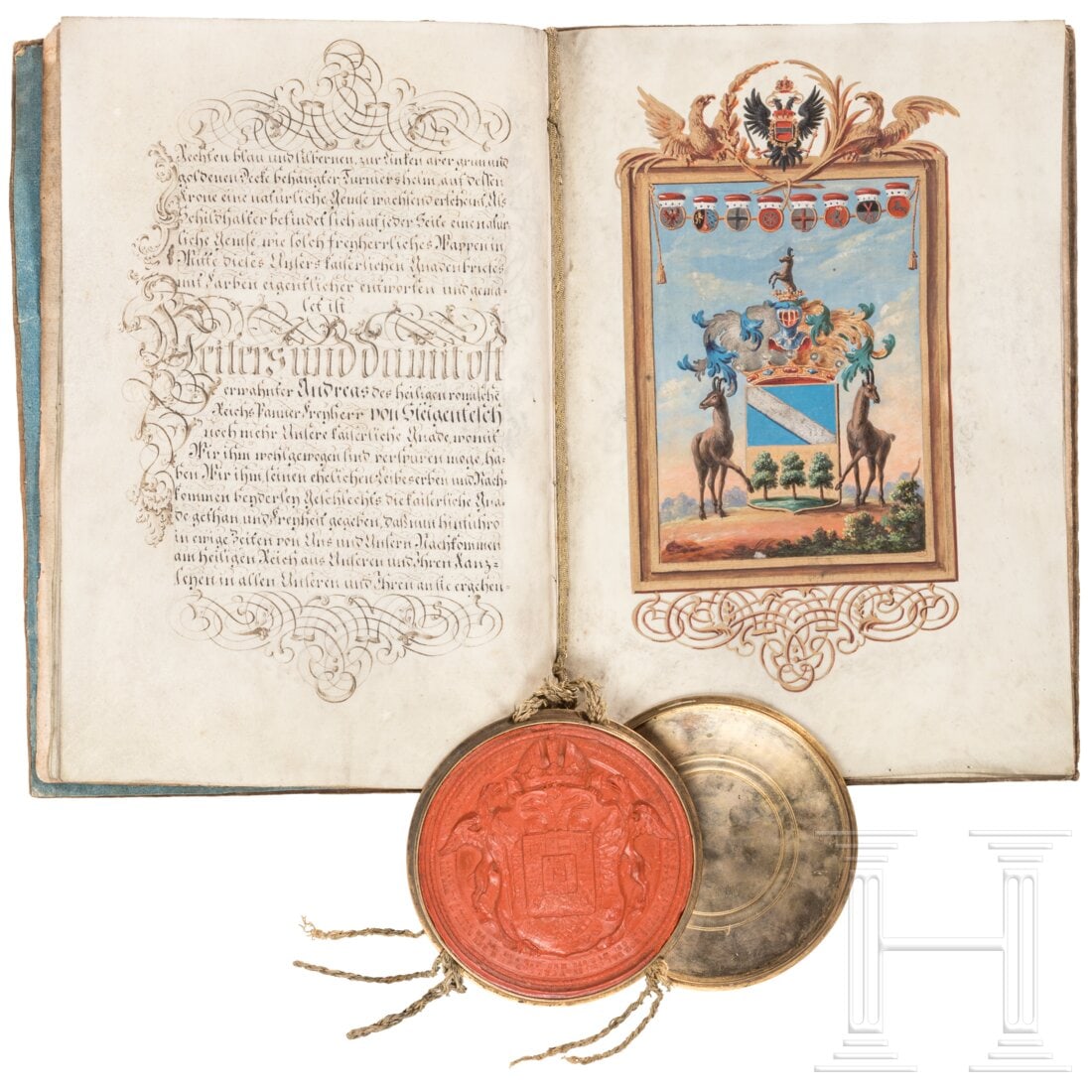 Franz II, Emperor of the Holy Roman Empire (1768 - 1835) - a patent of nobility to Andreas Freiherr (1 of 4)