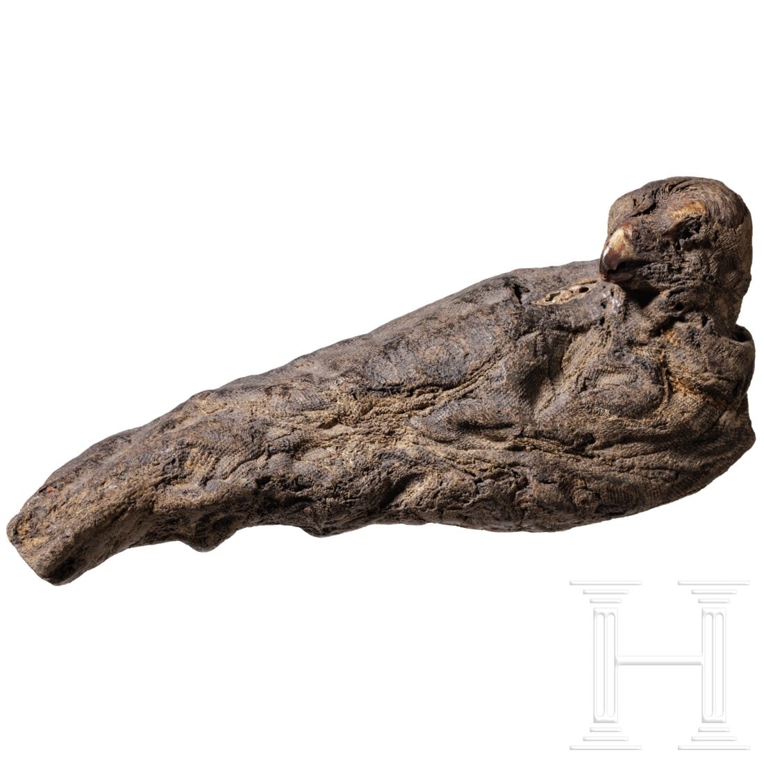 An ancient Egyptian falcon mummy, Late Period, mid-1st century B.C. (1 of 4)