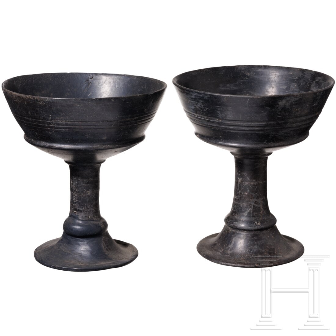 Two Etruscan chalices from Bucchero, mid-7th - mid-6th century B.C. (1 of 3)