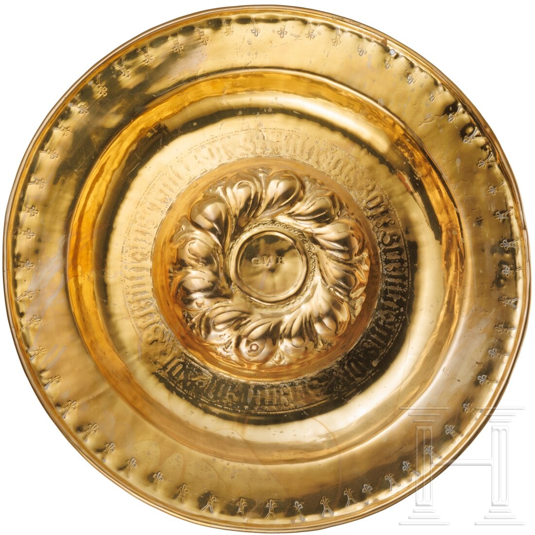 A large brass alms dish, Nuremberg, 16th century (1 of 2)